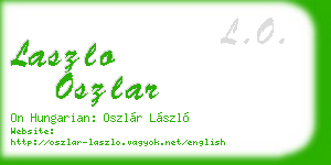 laszlo oszlar business card