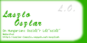 laszlo oszlar business card